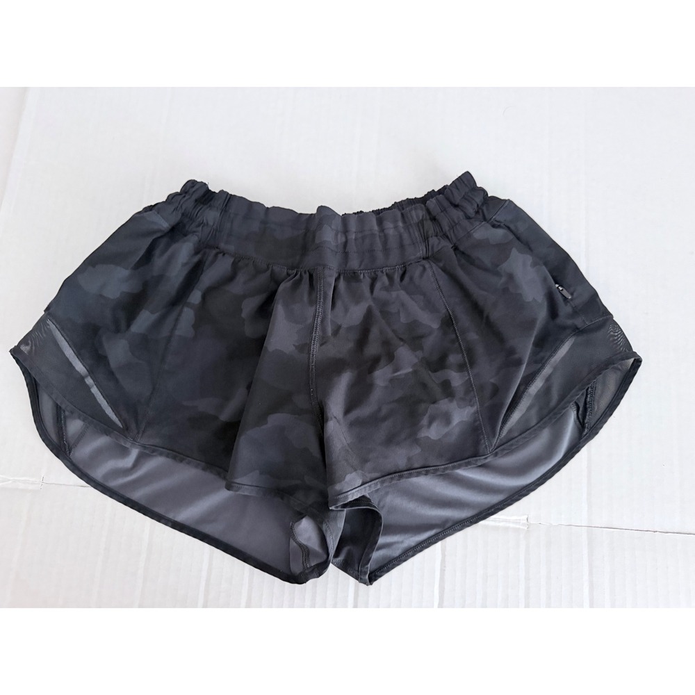 Lululemon Tracker Short V 4 Heritage 365 Camo Deep Coal Multi Black Gray 10